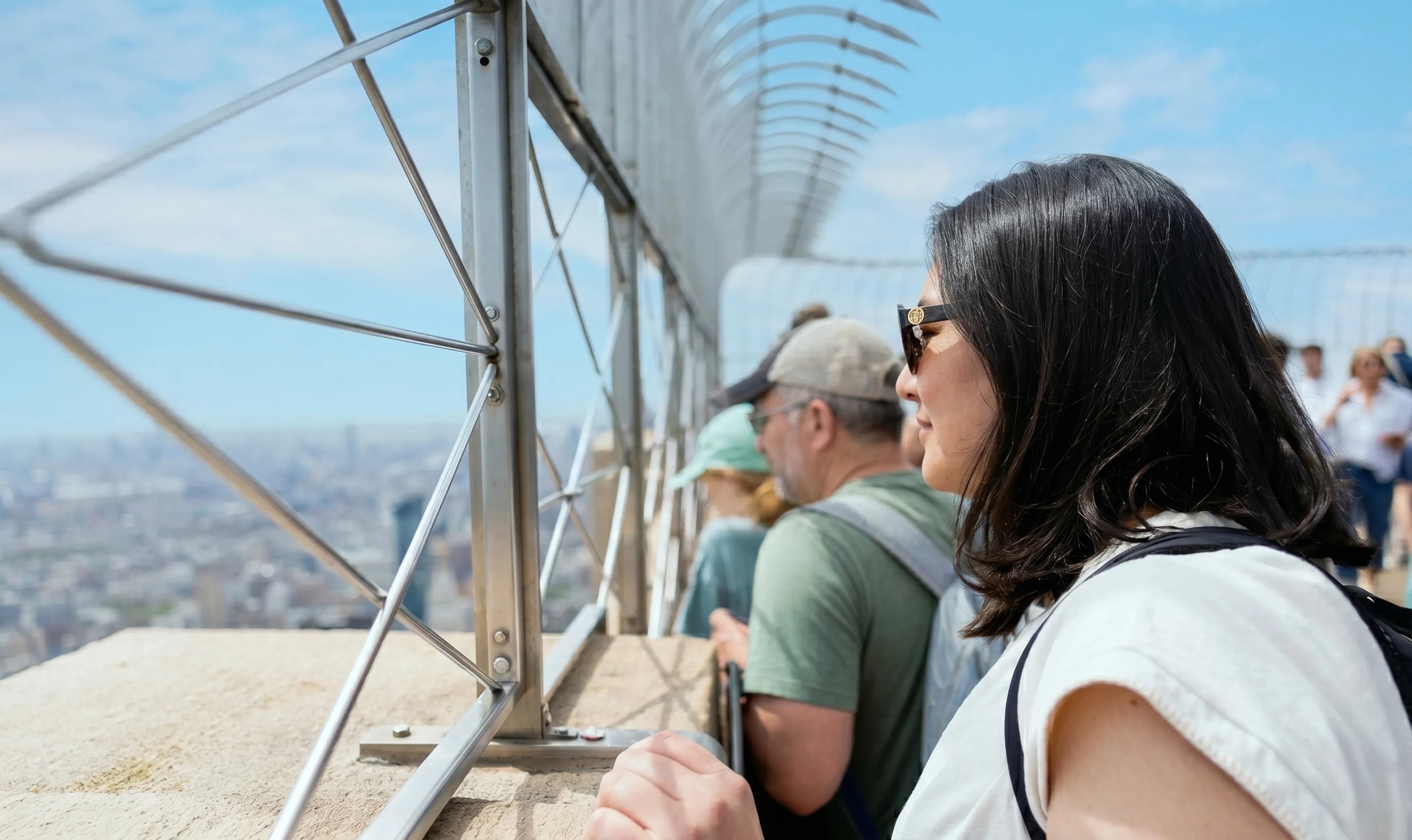 Woman looking out 86th Floor Observation Deck