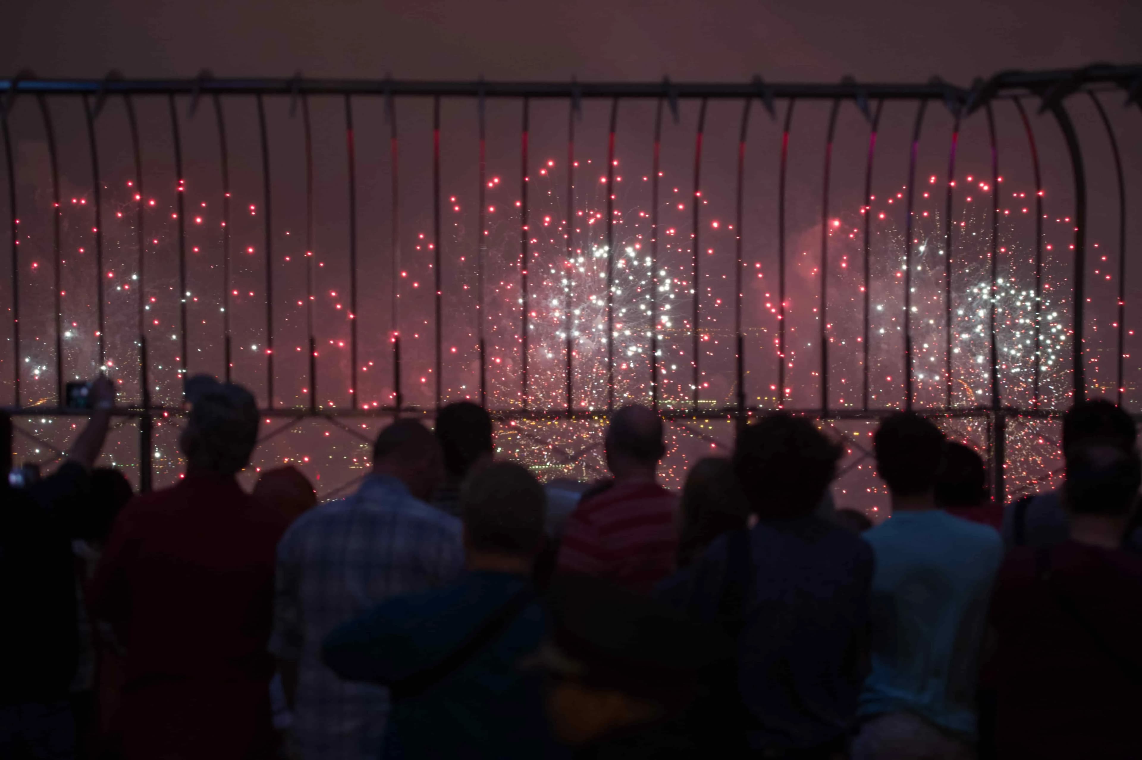Fireworks display on the 86th Floor Observation Deck