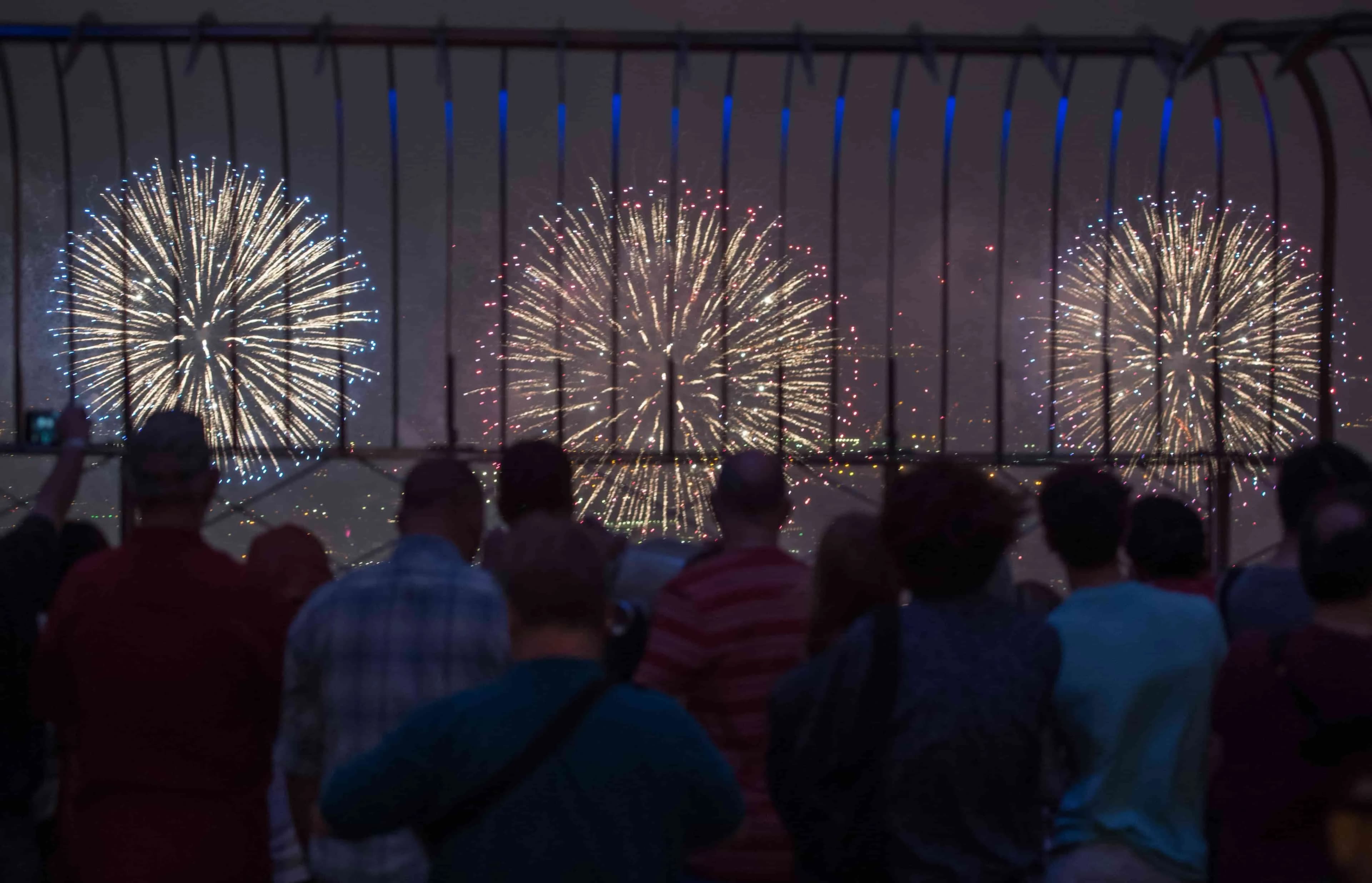 Fireworks display on the 86th Floor Observation Deck